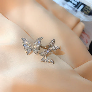 Triple Butterfly Crystal Ring - mBell-ish