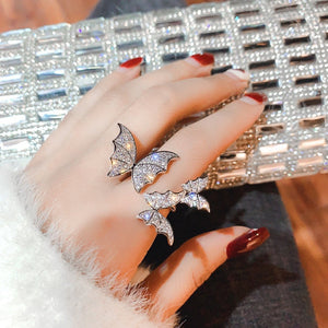 Triple Butterfly Crystal Ring - mBell-ish