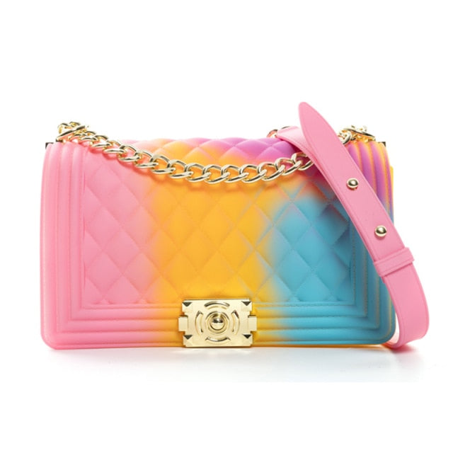 Rainbow clear shoulder tote women candy| Alibaba.com