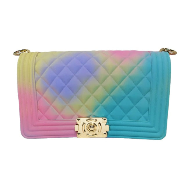 Buy Nutteri Women Rainbow Handbags Jelly Purse Candy Color Quilted  Crossbody Shoulder Bag (S, Color E) at Amazon.in