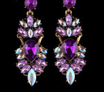 Colorful Rhinestone Dangle Earrings - mBell-ish