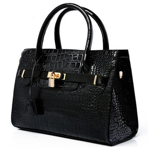Patent Leather Crocodile Handbag - mBell-ish