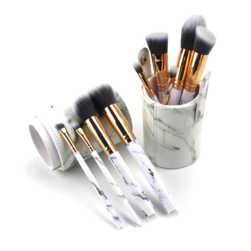 Marble Makeup Brush Set with Holder - mBell-ish