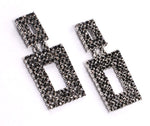 Square Crystal Drop Earrings - mBell-ish